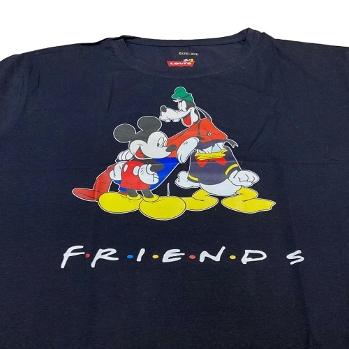 - Black Plus Mouse Plus Size Size Garments T-Shirt Mickey