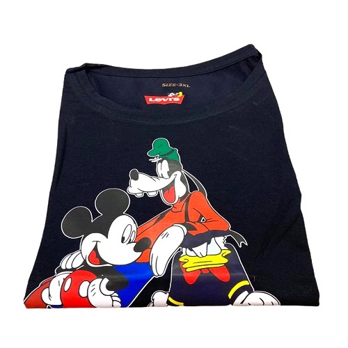 Mouse Mickey Plus - Size Black Garments Plus T-Shirt Size